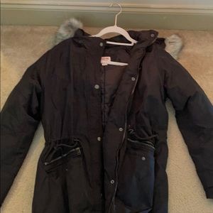 Target coat with detachable hood